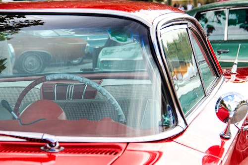 레트로, 빈티지, 빨간 차의 무료 스톡 사진