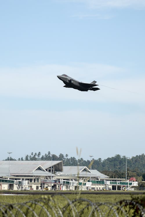 Military Aircraft over Airport