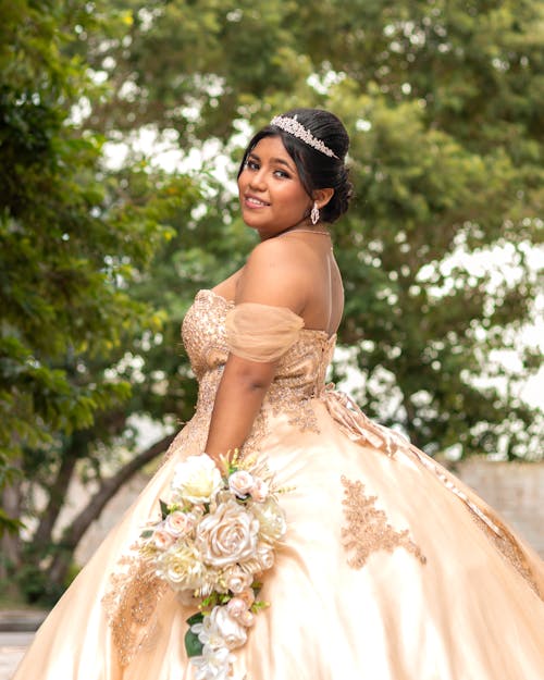 Portrait of Bride in Wedding Dress