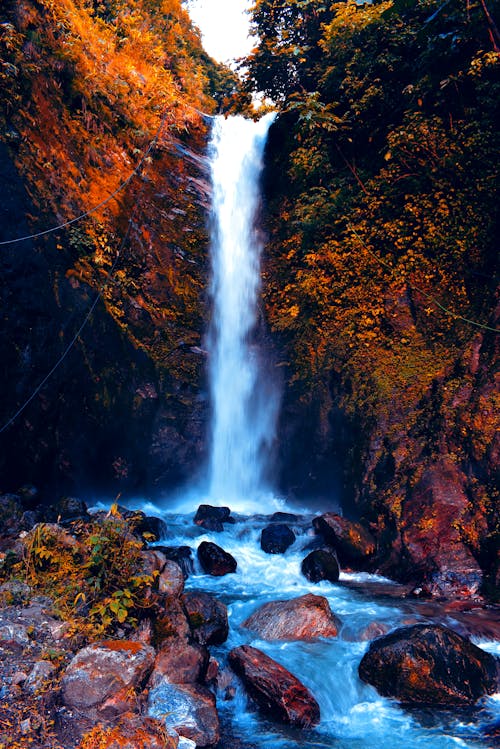 Foto profissional grátis de beleza na natureza, cachoeiras, leve