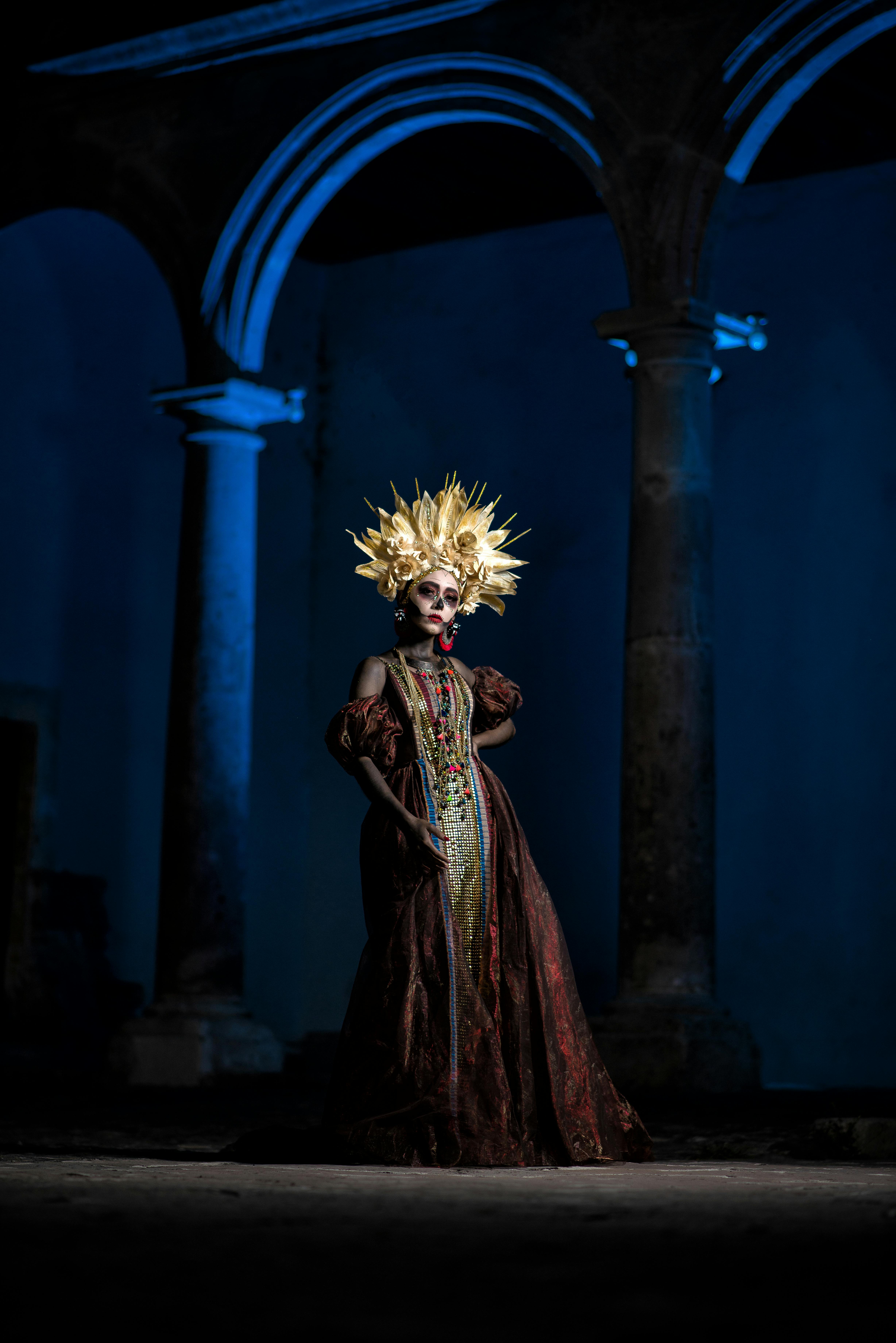 woman in a mexican death festival costume