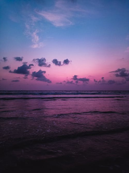 View of a Pink Sunset over the Sea 