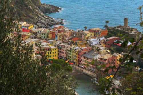 Colorful Town on Sea Shore in Italy