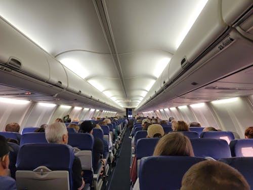 Free People on Airplane Stock Photo