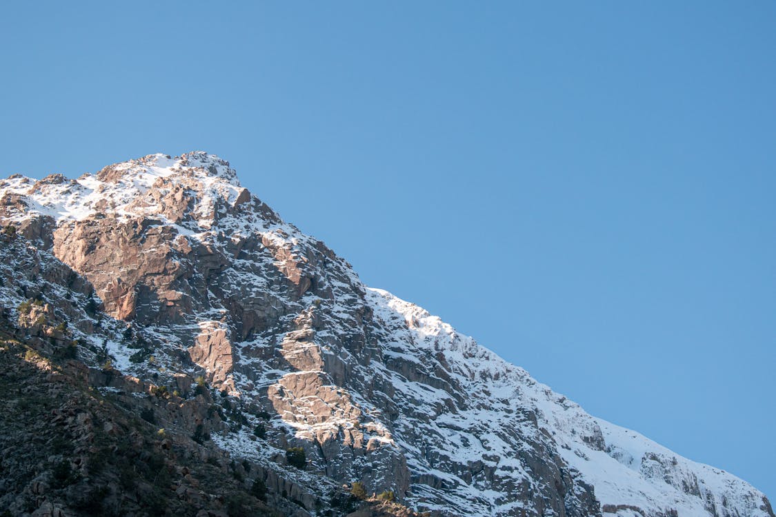 Free Stock Photo of Snow Covered Mountain Peak - Stock Image