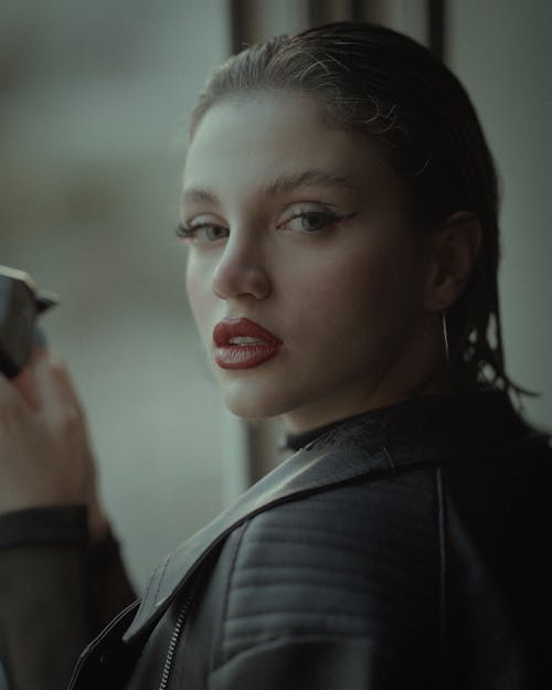 Portrait of a Young Brunette Woman