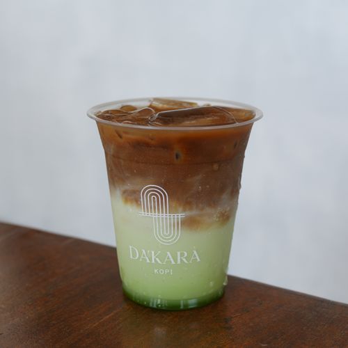 Free Delicious iced coffee with cream layers at Dakara Kopi in Yogyakarta, perfect for coffee lovers. Stock Photo