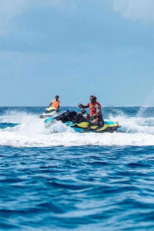 Men on Jet Skis on Indian Ocean