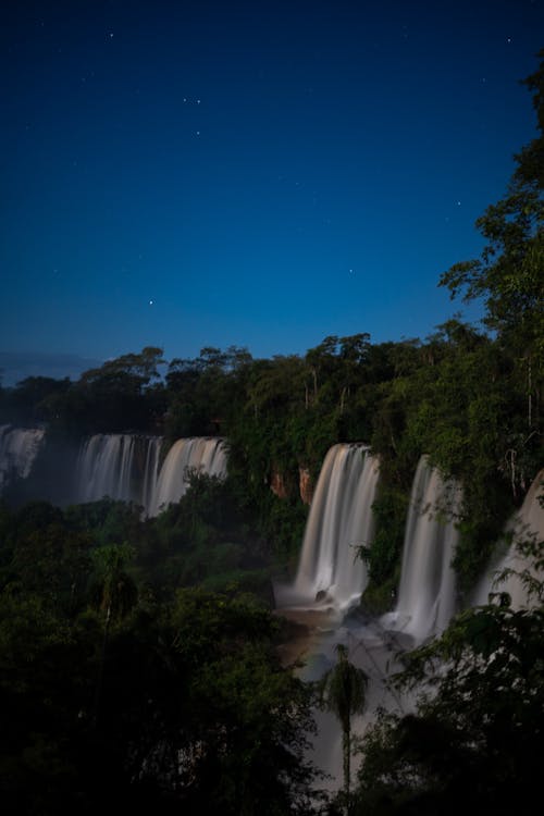 Iguazu Falls in Argentina at Night