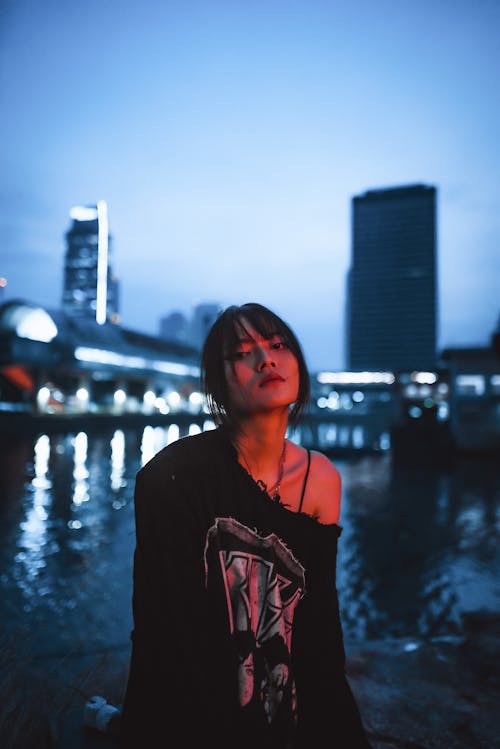 Ingyenes stockfotó álló kép, ázsiai nő, éjszaka témában