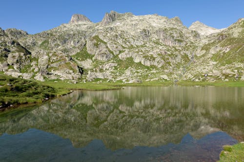 反射, 山, 湖の無料の写真素材