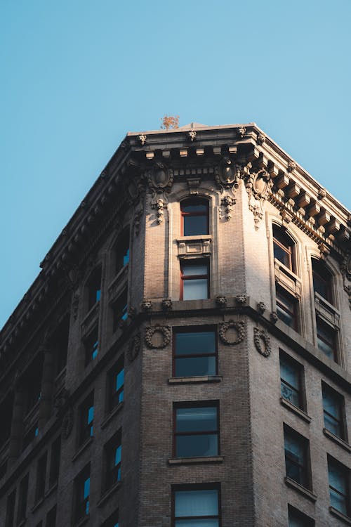 Corner of Vintage Building in Town