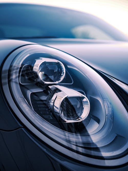 Closeup of a Luxury Car Headlight