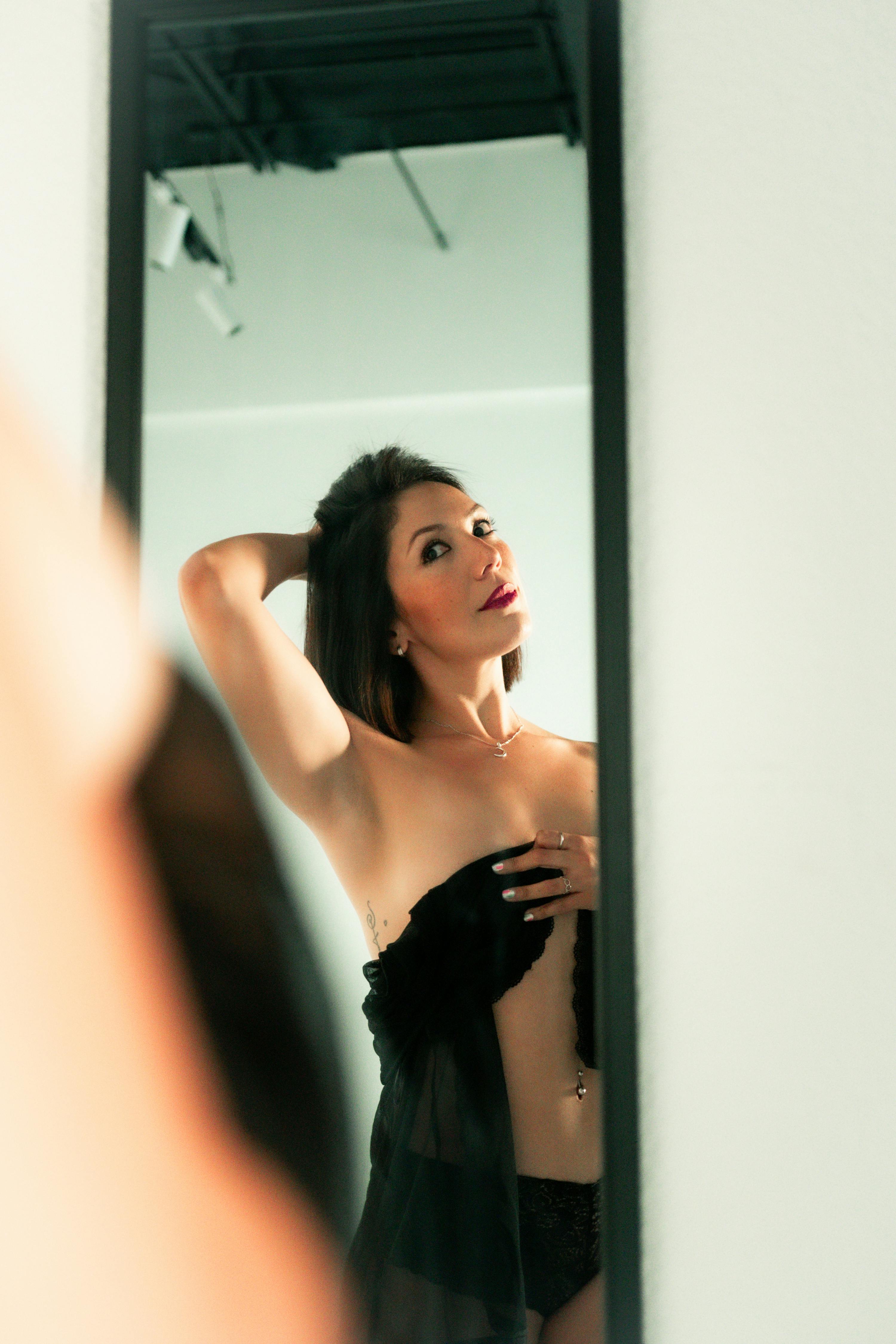 Reflection of Naked Woman in a Mirror · Free Stock Photo