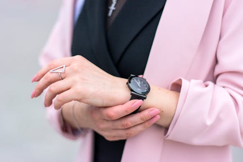 Woman Wearing a Wristwatch 