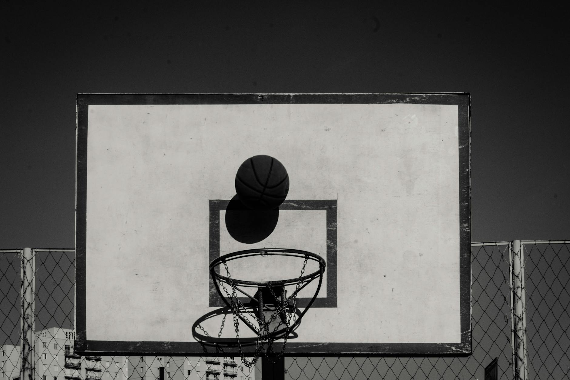 Free stock photo of basketball, basketball ring, black and white