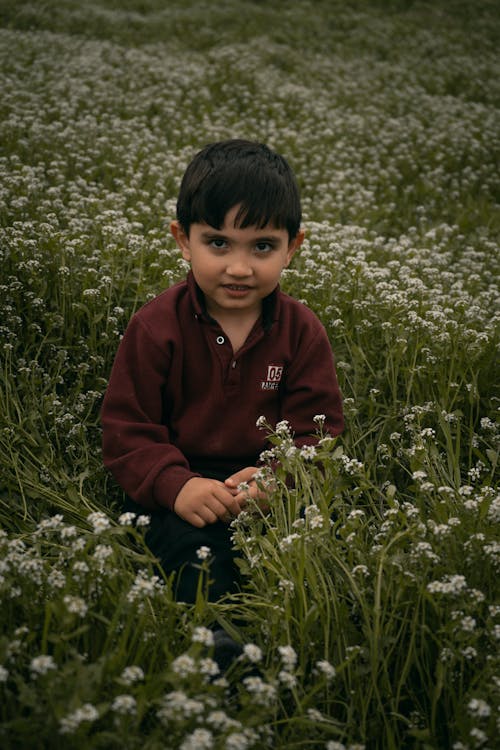 Gratis lagerfoto af barn, blomster, Dreng