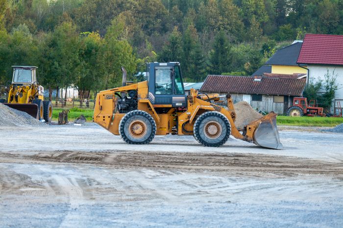 Heavy machinery at work on a construction site