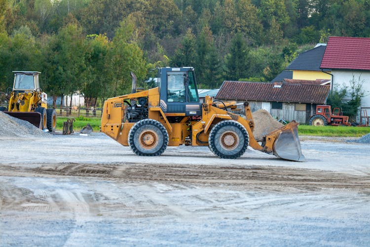 Heavy Machinery At A Construction Site 