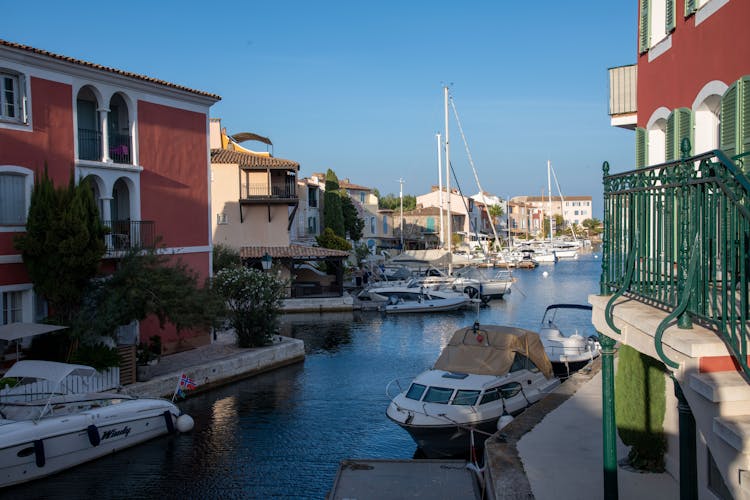 Boats Moored In Canal