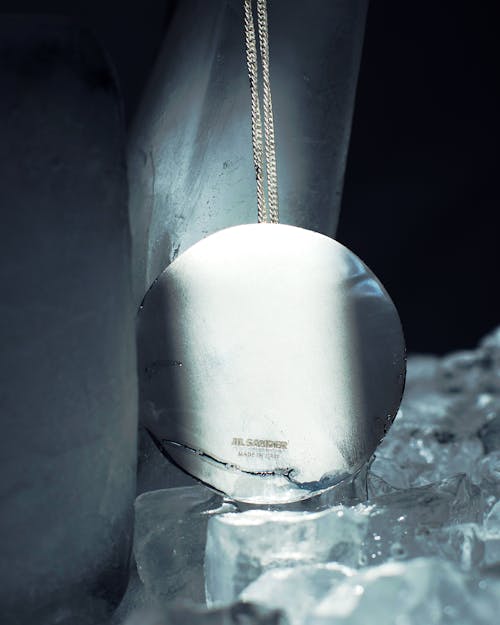 Large Silver Pendant on Ice