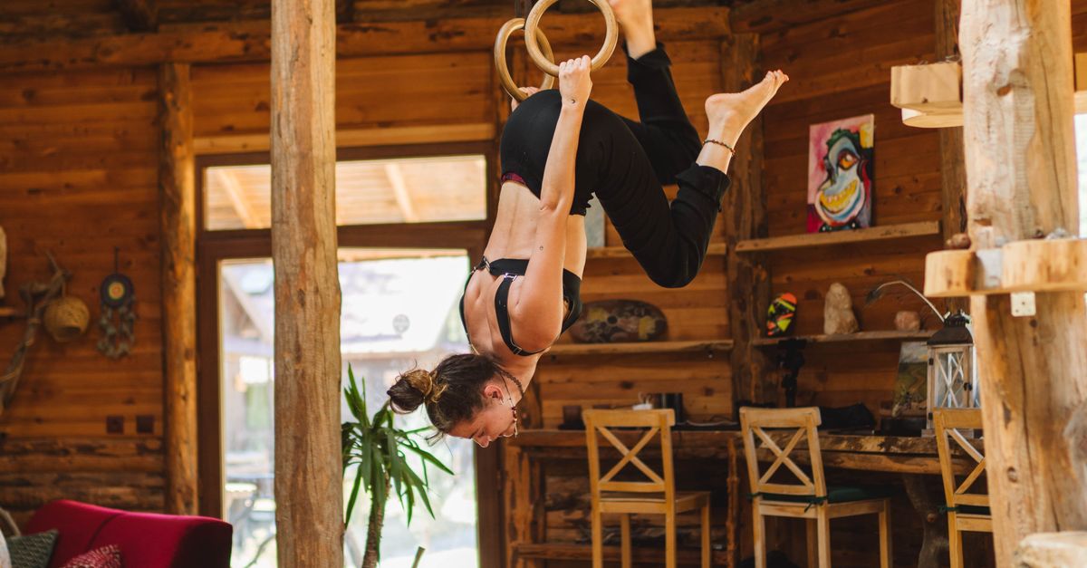 Stetching Rope Woman Stretching on Ropes in Home · Free Stock Photo