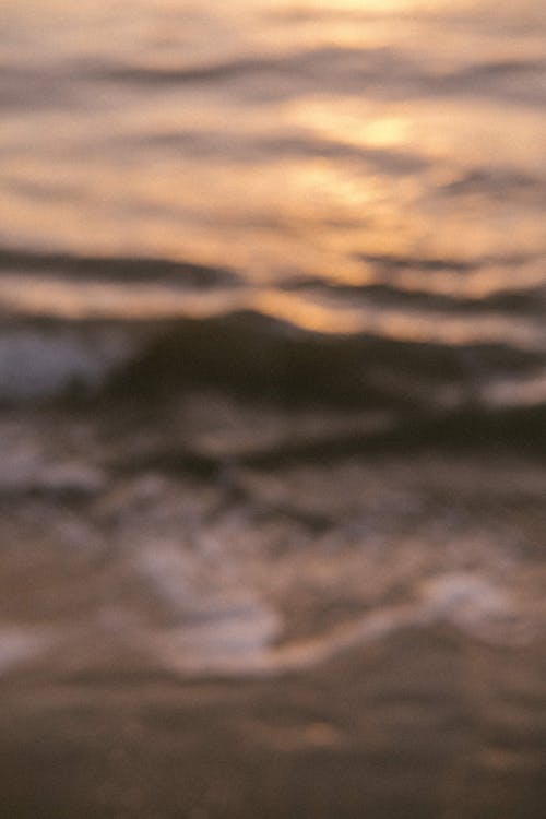 Defocused Photo of a Shore at Sunset