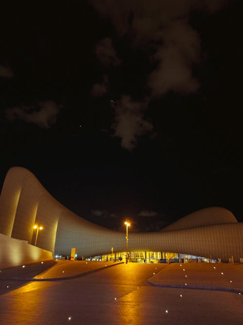 Illuminated Heydar Aliyev Center at Night
