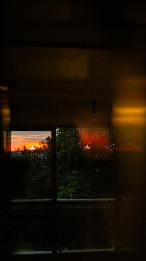 Free Sunset in window  Stock Photo