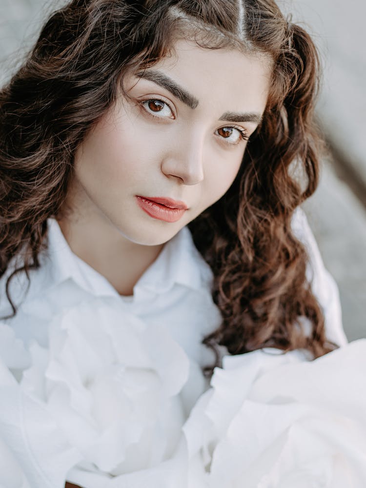 Portrait Of Woman With Brown Hair