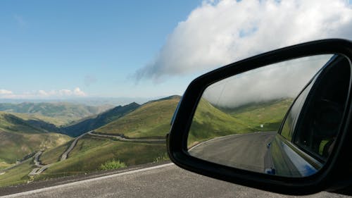 Road in a Car Mirror 