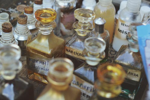 Free Bottles of Fragrances  Stock Photo