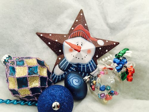 Snowman Print Star Decor