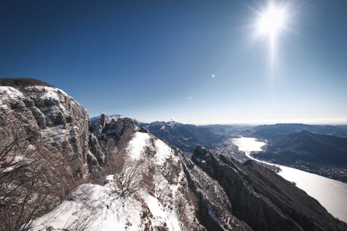 Photo of a Mountain against a Sunny Sky 