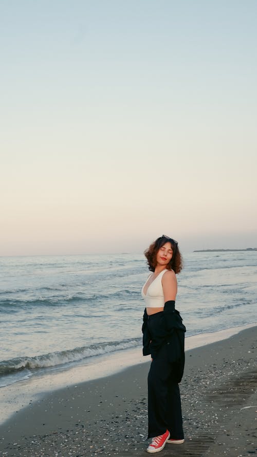 Woman Posing on a Beach