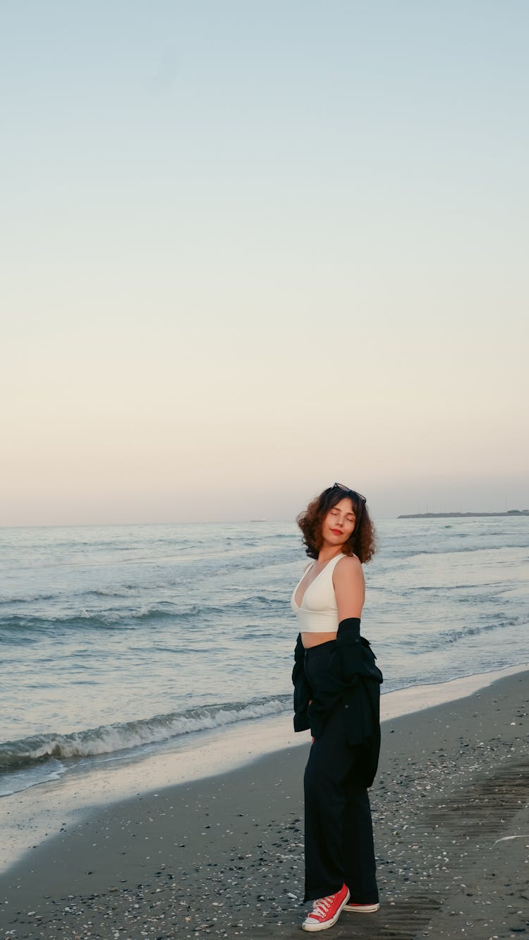 Woman Posing On A Beach