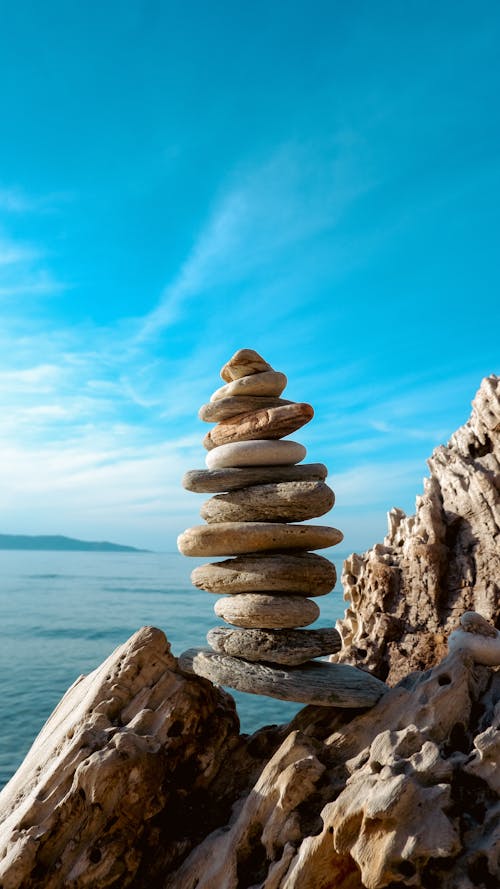 Tower of Rocks by the Shore