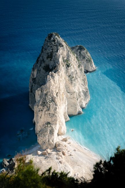 Stunning aerial view of Myzithres rock formations on Zakynthos Island, Greece.