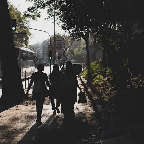 Pedestrian on City Sidewalk