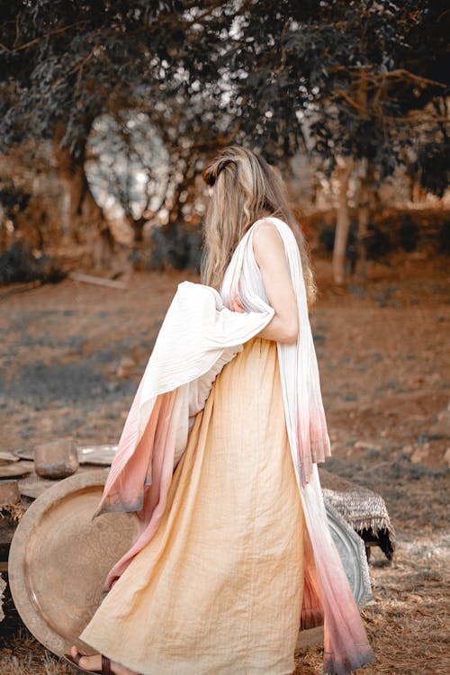 Woman Wearing Dress in a Park