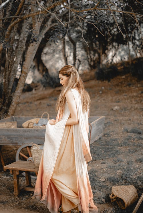 Woman Wearing Dress in a Park