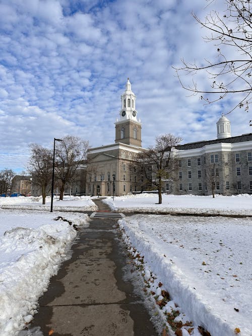 University in Buffalo Covered with Snow