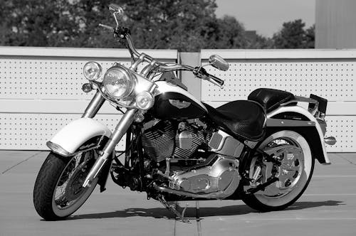 Foto d'estoc gratuïta de blanc i negre, fons de pantalla, Harley Davidson