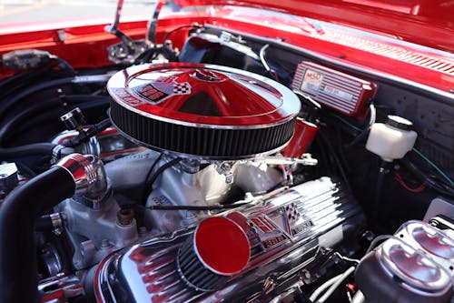 Engine under Hood in Chevrolet Car