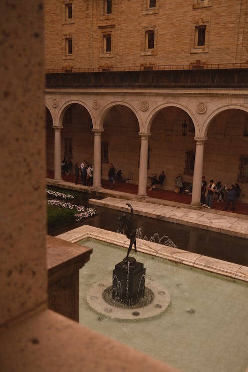 Fountain in the Courtyard of Boston Public Library 