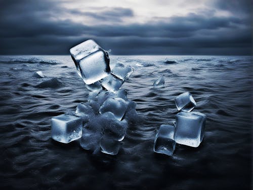 Ice cube In sea