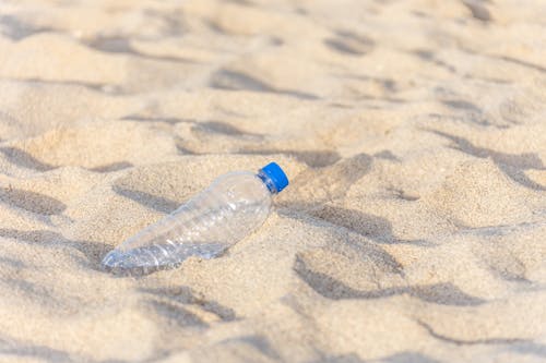 Plastic Bottle Buried in Sand