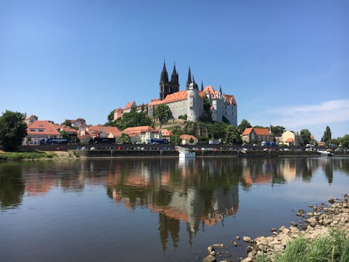 Ingyenes stockfotó albrechtsburgi kastély, épületek, folyó témában