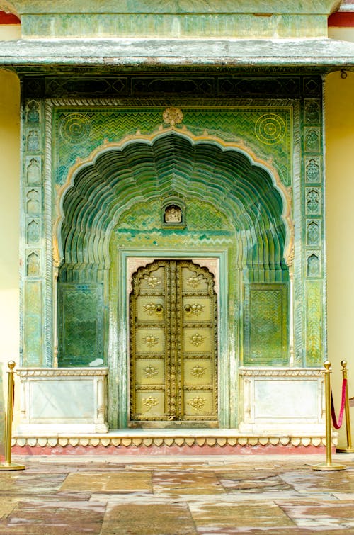 Door of City Palace in Jaipur in India