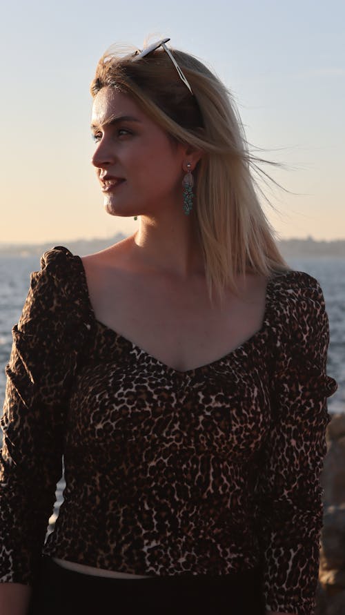 Portrait of Blonde Woman at Sunset